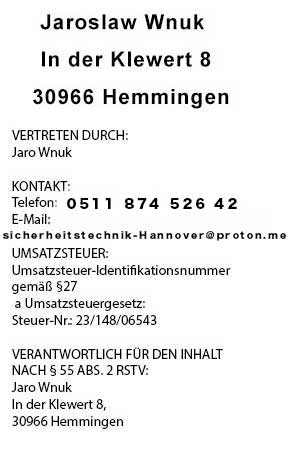 Anbieterkennzeichnung – Aufsperrdienst Hannover