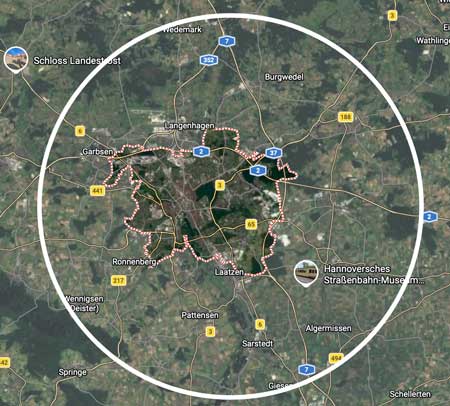 Einsatzgebiete Schlüsseldienst Region Hannover